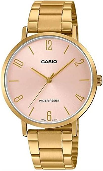Casio Analog Women's Watch - LTP-VT01G-4BUDF | | Stainless Steel | Water-Resistant | Minimal | Quartz Movement | Lifestyle| Business | Scratch-resistant | Fashionable | Halabh