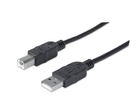 Manhattan Hi-Speed USB B Device Cable USB 2.0 Type-A Male to Type-B Male 480 Mbps 3m 10ft Black