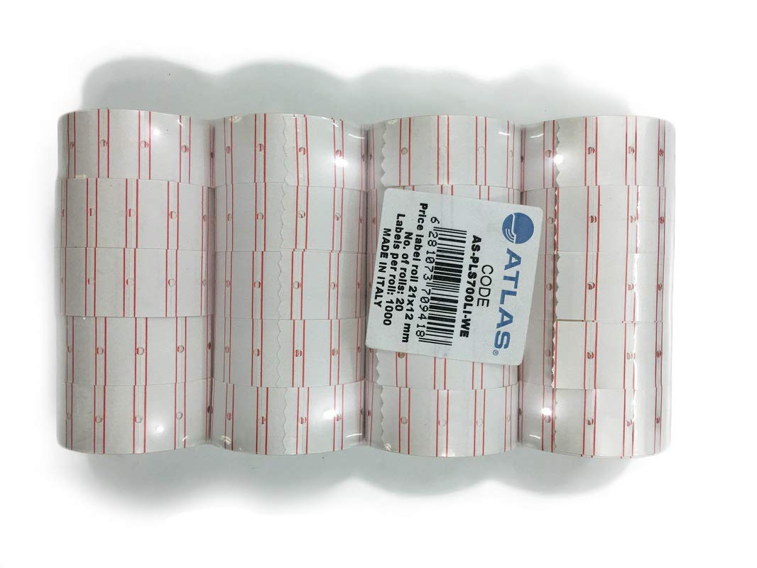 Atlas Price Label with Red and White