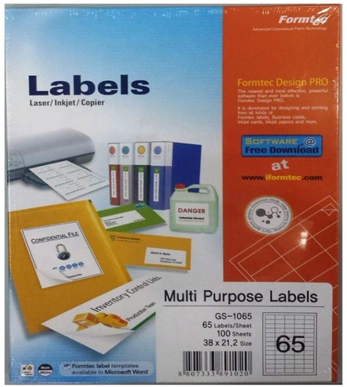 Formtech   Labels Sheet FT GS 1065
