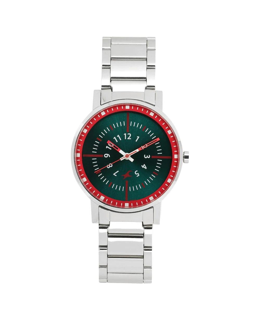 Fastrack Varsity Green Dial Stainless Steel Strap Watch For Girls