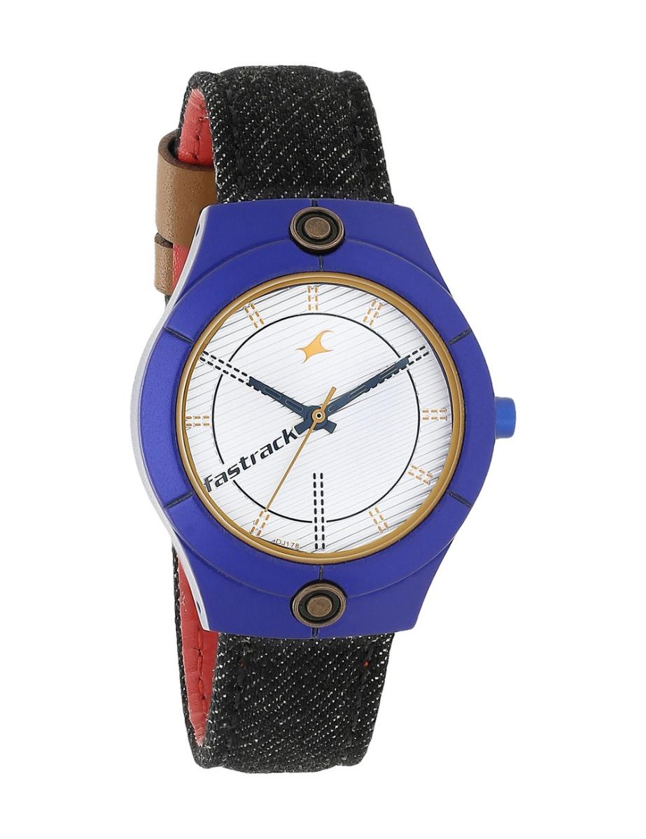 Fastrack Denim Analog Women Watch 6178AL01 | Leather Band | Water-Resistant | Quartz Movement | Classic Style | Fashionable | Durable | Affordable | Halabh.com