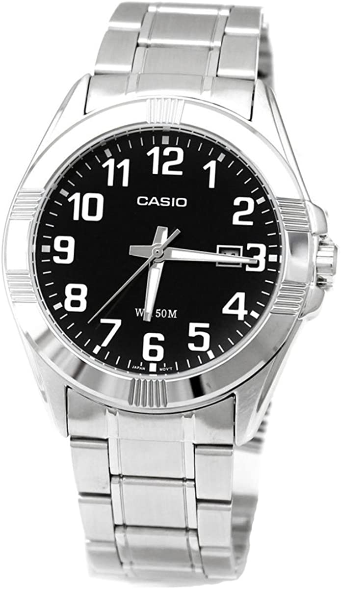Casio Enticer Analog Black Dial Men's Watch | Stainless Steel | Mesh Strap | Water-Resistant | Minimal | Quartz Movement | Lifestyle | Business | Scratch-resistant | Fashionable | Halabh.com