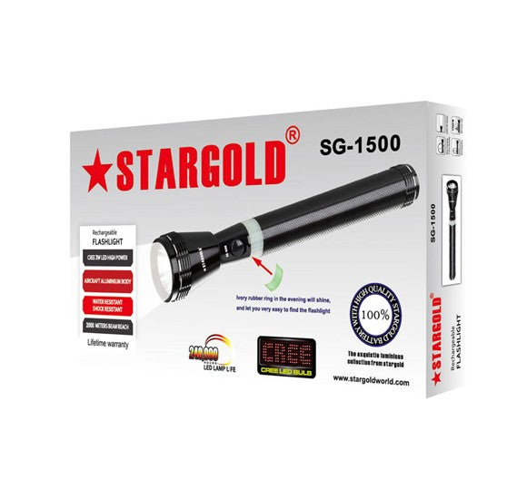 Stargold Rechargeable LED Flashlight SG 1500