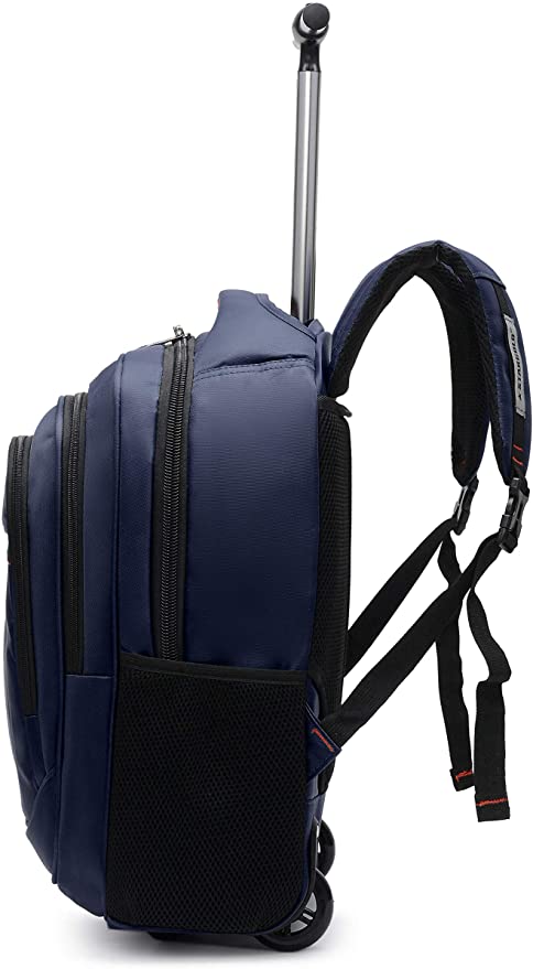 Stargold Unisex Water-Resistant Trolley Backpack, 18 Wheels, Dark Blue