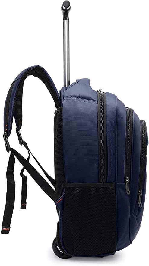Stargold Unisex Water-Resistant Trolley Backpack, 18 Wheels, Dark Blue