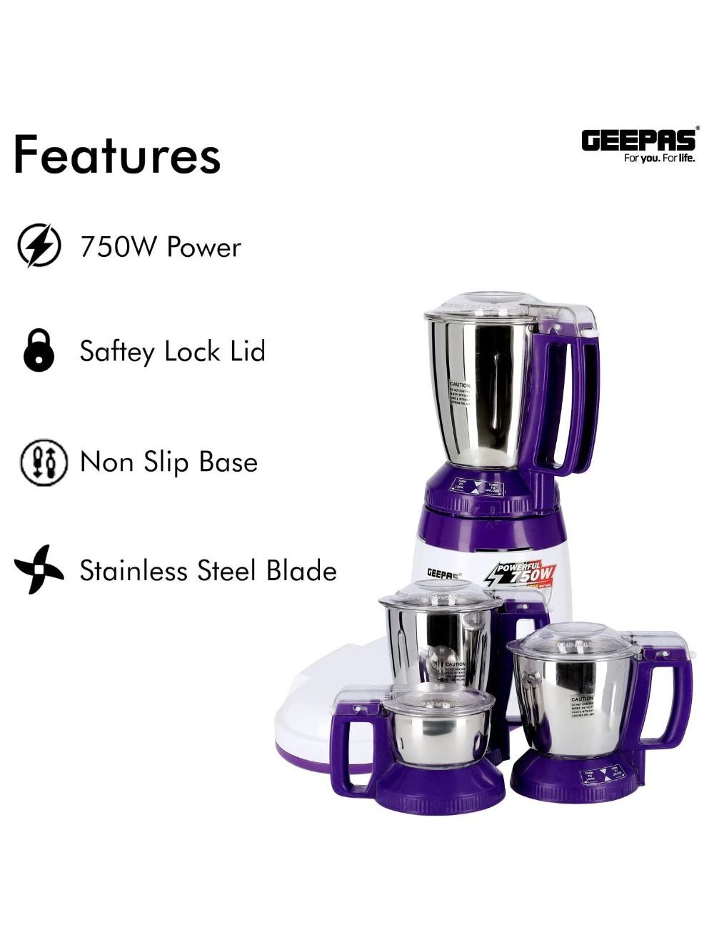 Geepas In Mixer Grinder 750W - Main Image