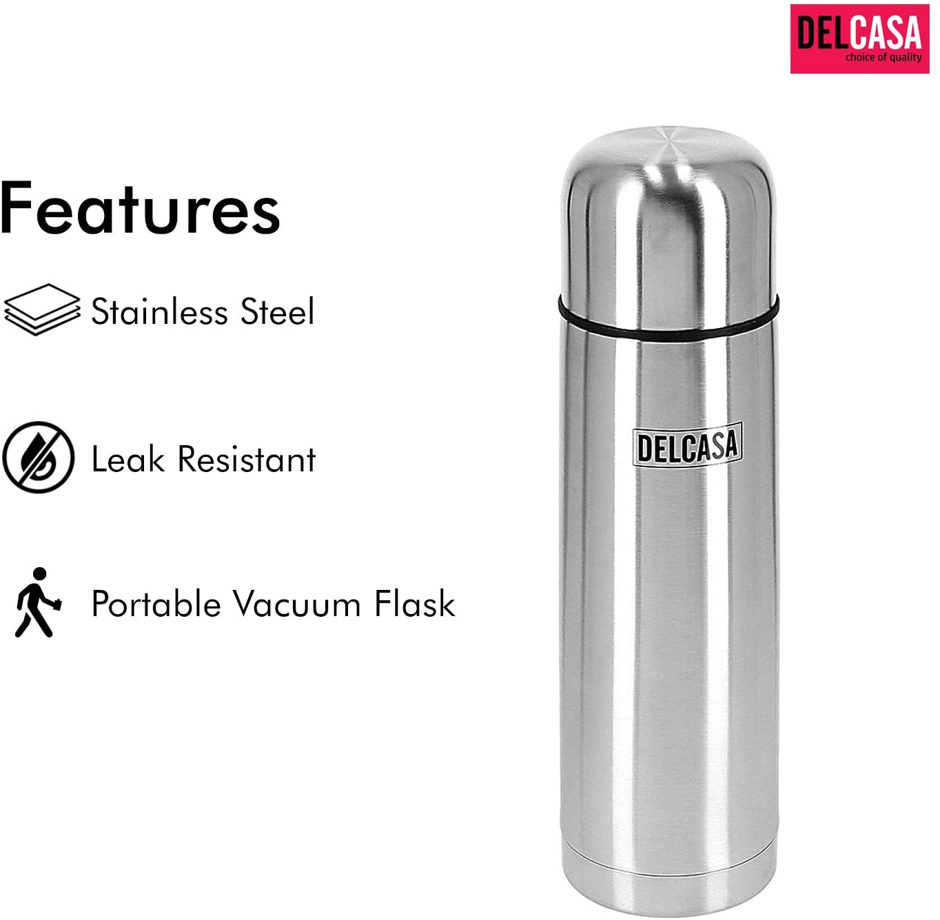 Delcasa Stainless Steel Vacuum Water Bottle - 1000Ml | Kitchen Appliance | Halabh.com