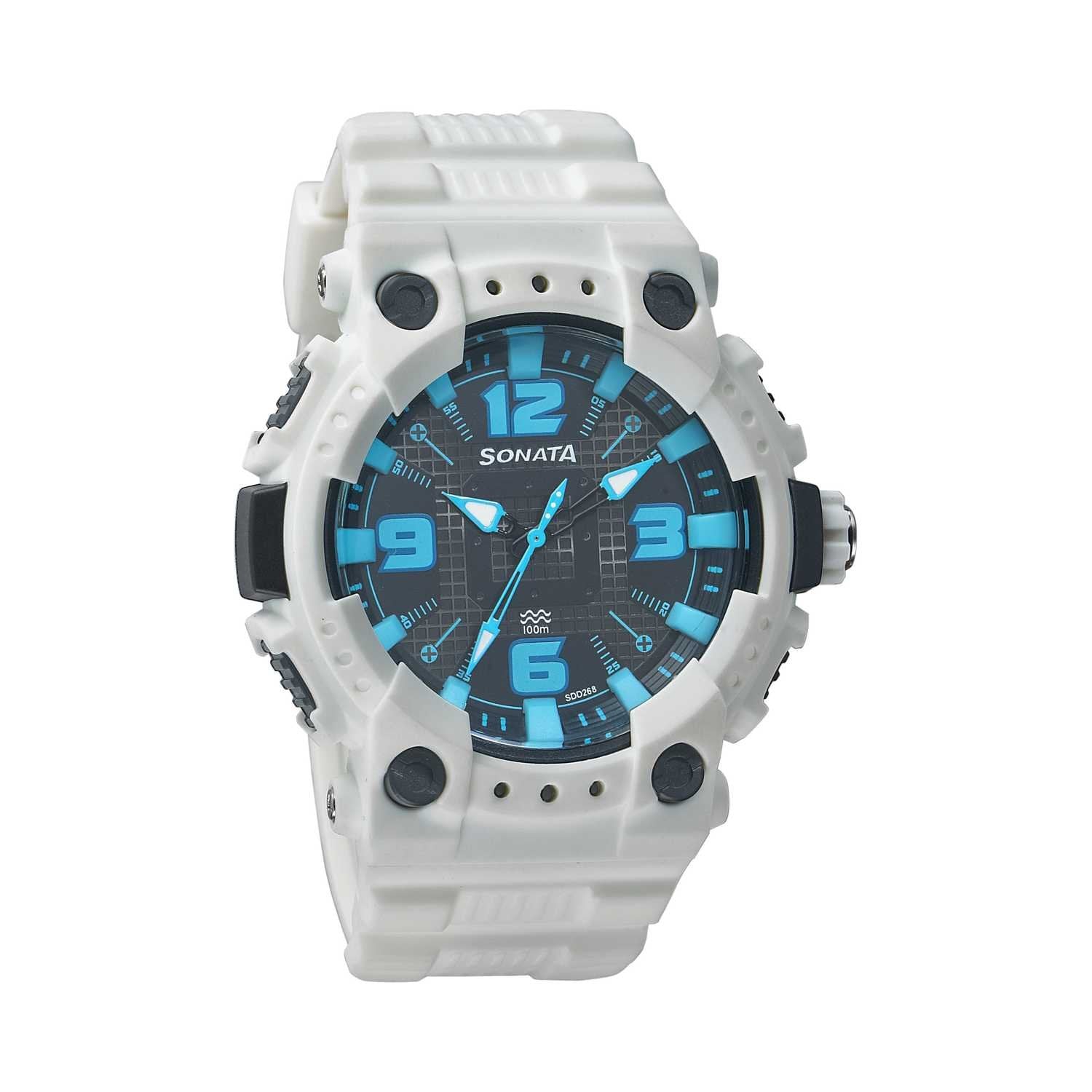 Sonata Analog Black Dial Men's Watch 77014PP02 | Resin | Water-Resistant | Minimal | Quartz Movement | Lifestyle| Business | Scratch-resistant | Fashionable | Halabh.com