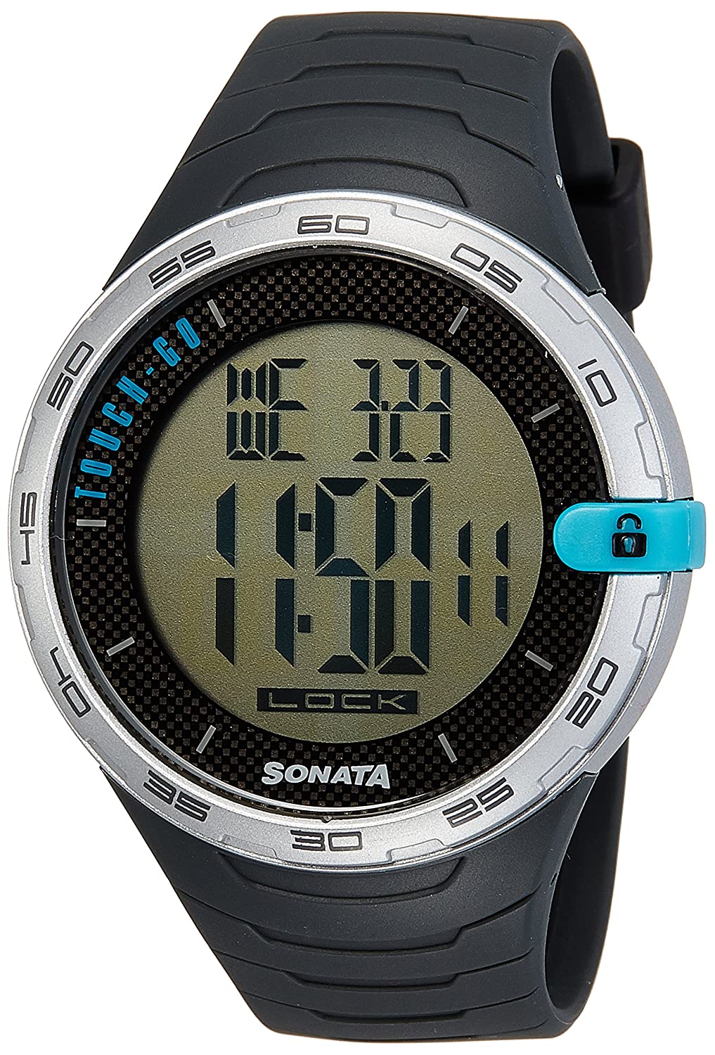 Sonata Digital Black Dial Men's Watch 77041PP01 | Resin | Water-Resistant | Minimal | Quartz Movement | Lifestyle| Business | Scratch-resistant | Fashionable | Halabh.com