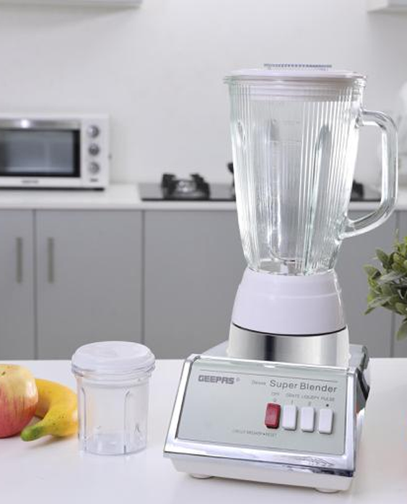 Geepas 2 In 1 450 Watts Electric Blender With Glass Jar | Kitchen Appliances | Halabh.com
