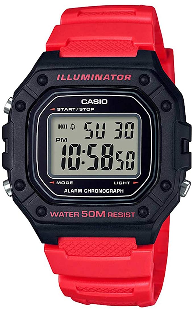 Casio Men's Youth Digital Watch W-218H-4BVDF | Resin | Water-Resistant | Minimal | Quartz Movement | Lifestyle| Business | Scratch-resistant | Fashionable | Halabh.com