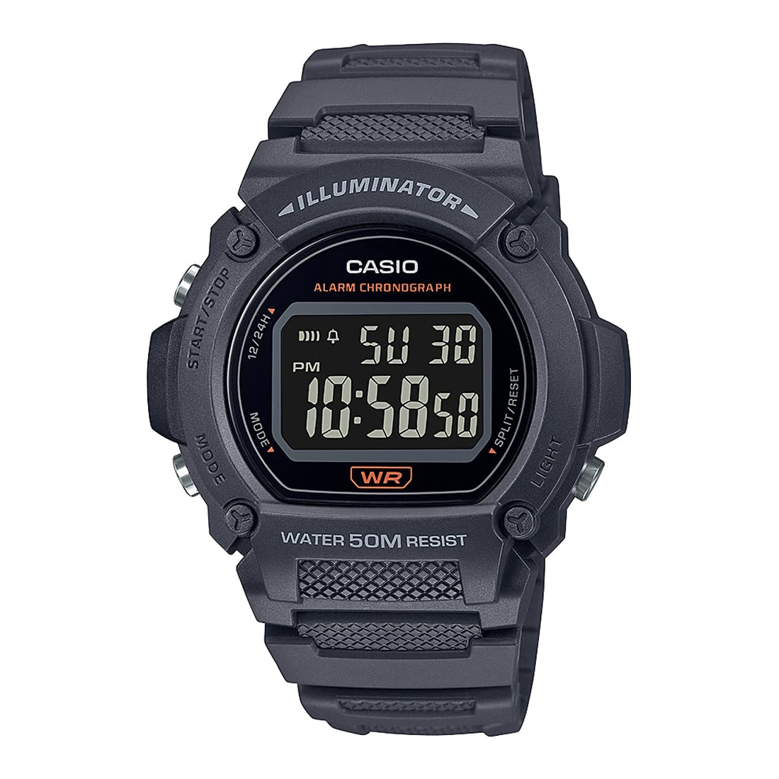 Casio Digital Gray Dial Unisex's Watch W-219H-8BVDF | Resin | Water-Resistant | Minimal | Quartz Movement | Lifestyle| Business | Scratch-resistant | Fashionable | Halabh