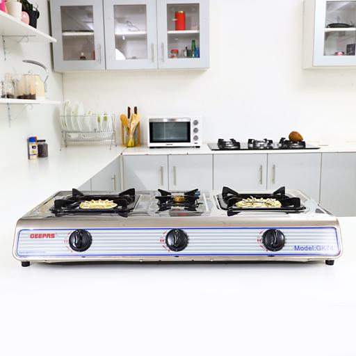 Buy Geepas Stainless Steel Gas Cooker With 3 Burners | Cooker