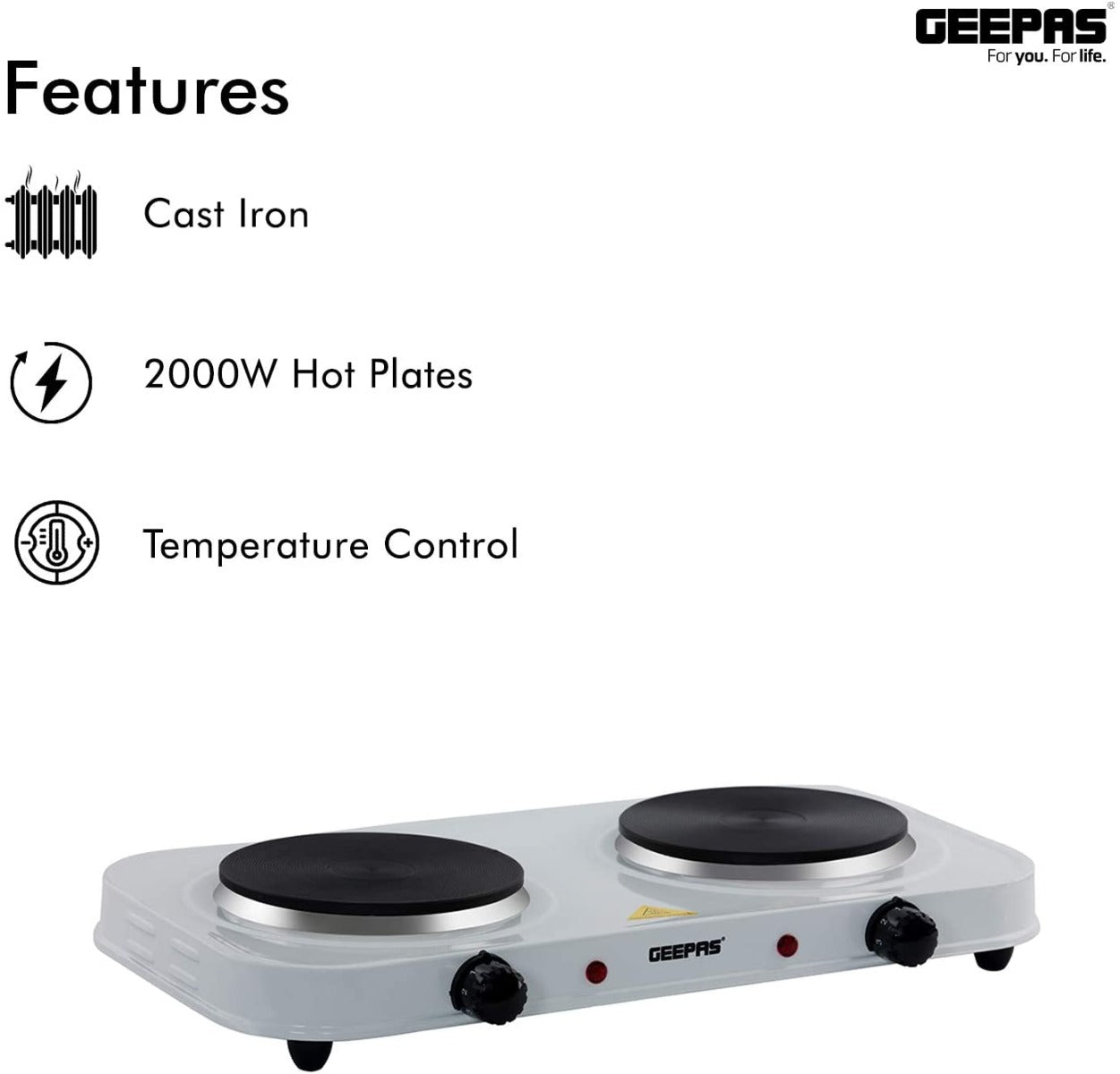 Geepas Double Hot Plate 2000 Watt