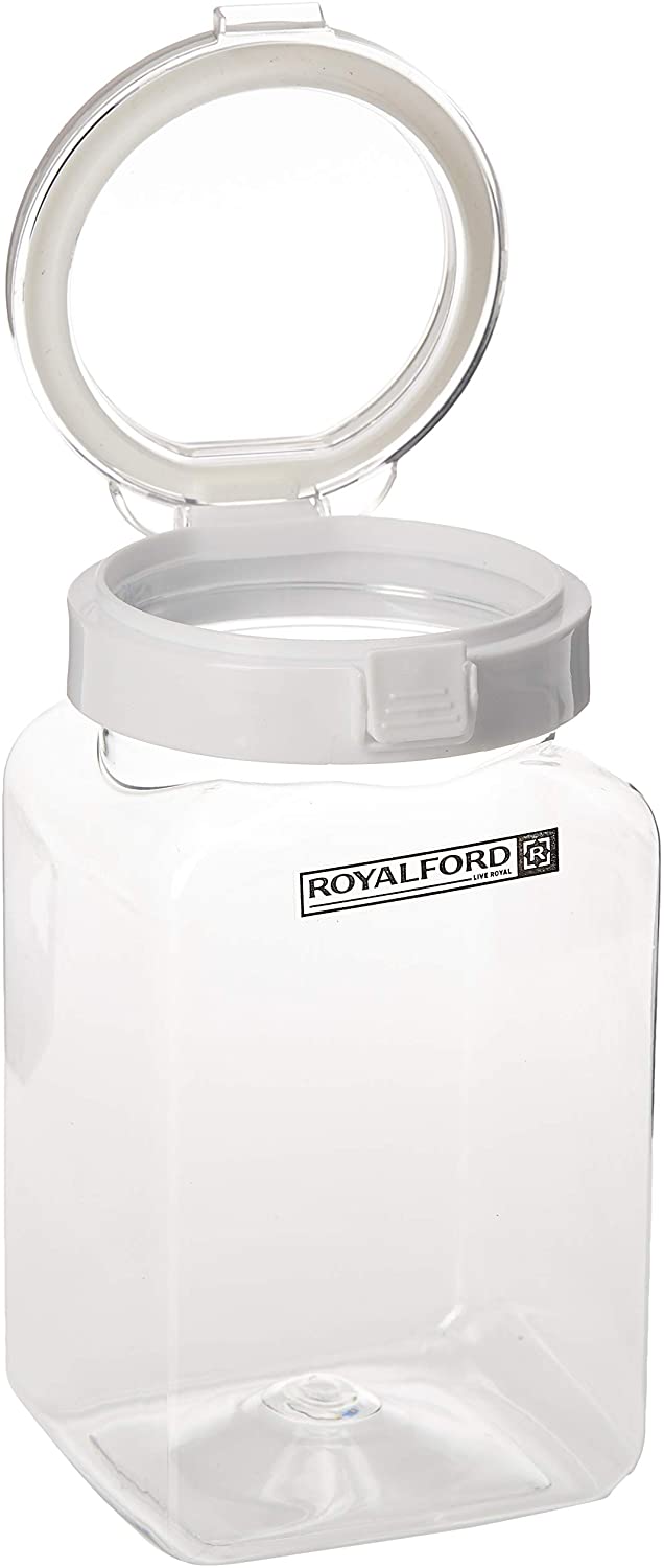 Royalford Plastic Canister 600 Ml With Lid Transparent