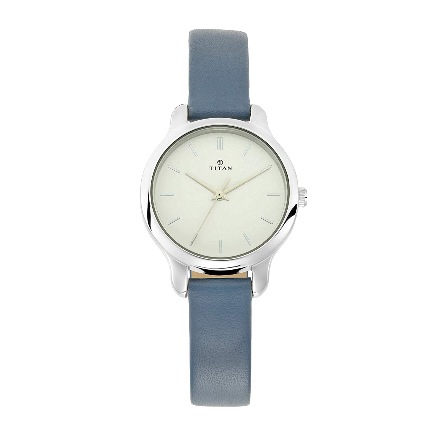 Titan  Analog White Dial Women's Watch 2481SL10 | Leather Band | Water-Resistant | Quartz Movement | Classic Style | Fashionable | Durable | Affordable | Halabh.com