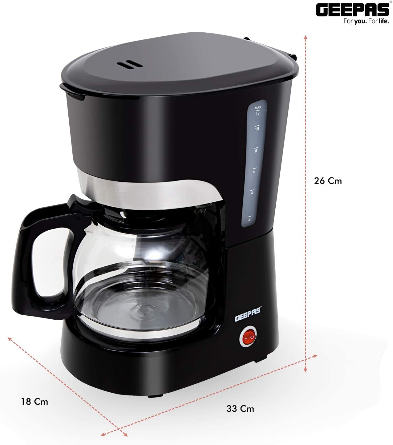 Geepas 1.5L Filter Coffee Machine 1000W Coffee Maker