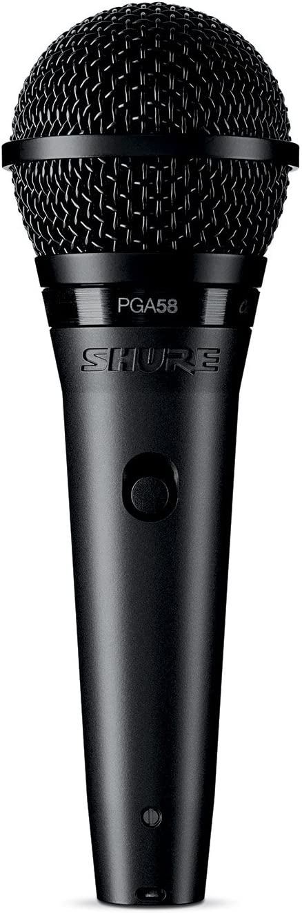 Shure PGA58-QTR Cardioid Dynamic Vocal Microphone with 15' XLR-QTR Cable Black 5.00 x 10.00 x 3.50