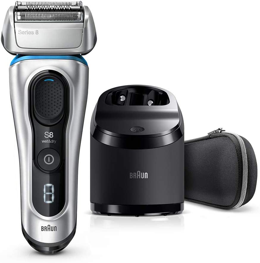 Braun Series 8 8390cc Wet & Dry Shaver With Clean & Charge System And Travel Case Silver