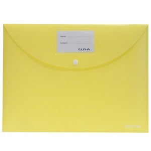 Document Bag Opaque With Namecard and Button Yellow