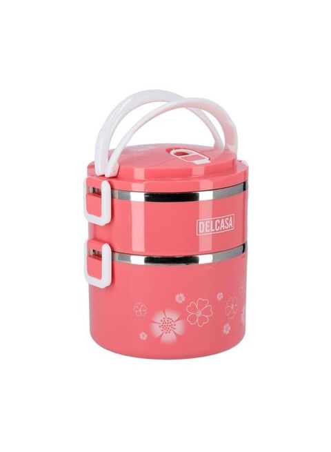 Delcasa Two Layer Lunch Box | Capacity 1.7L | Color Pink | Kitchen Accessories in Bahrain | Halabh