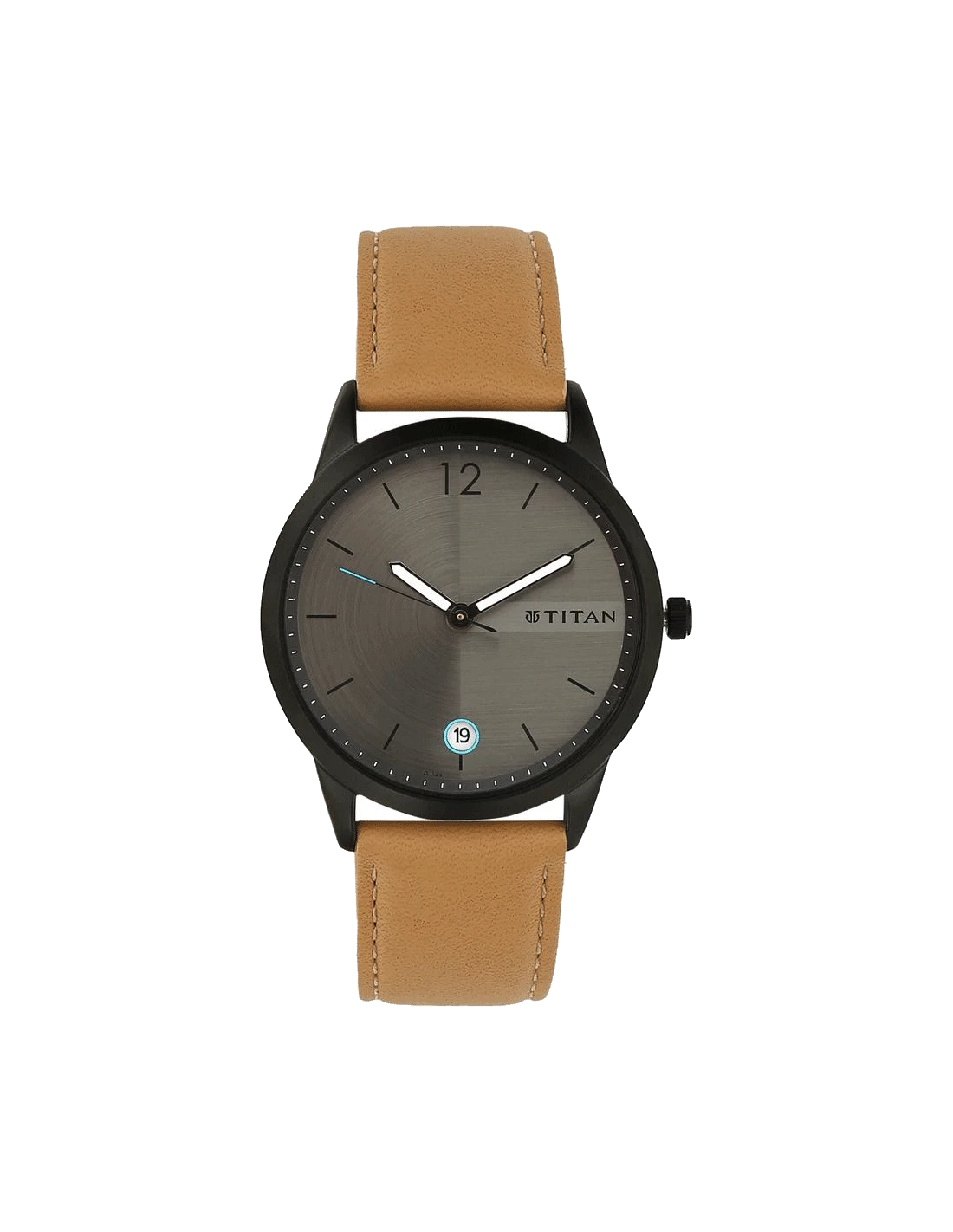 Titan Men's Leather Analog Wrist Watch