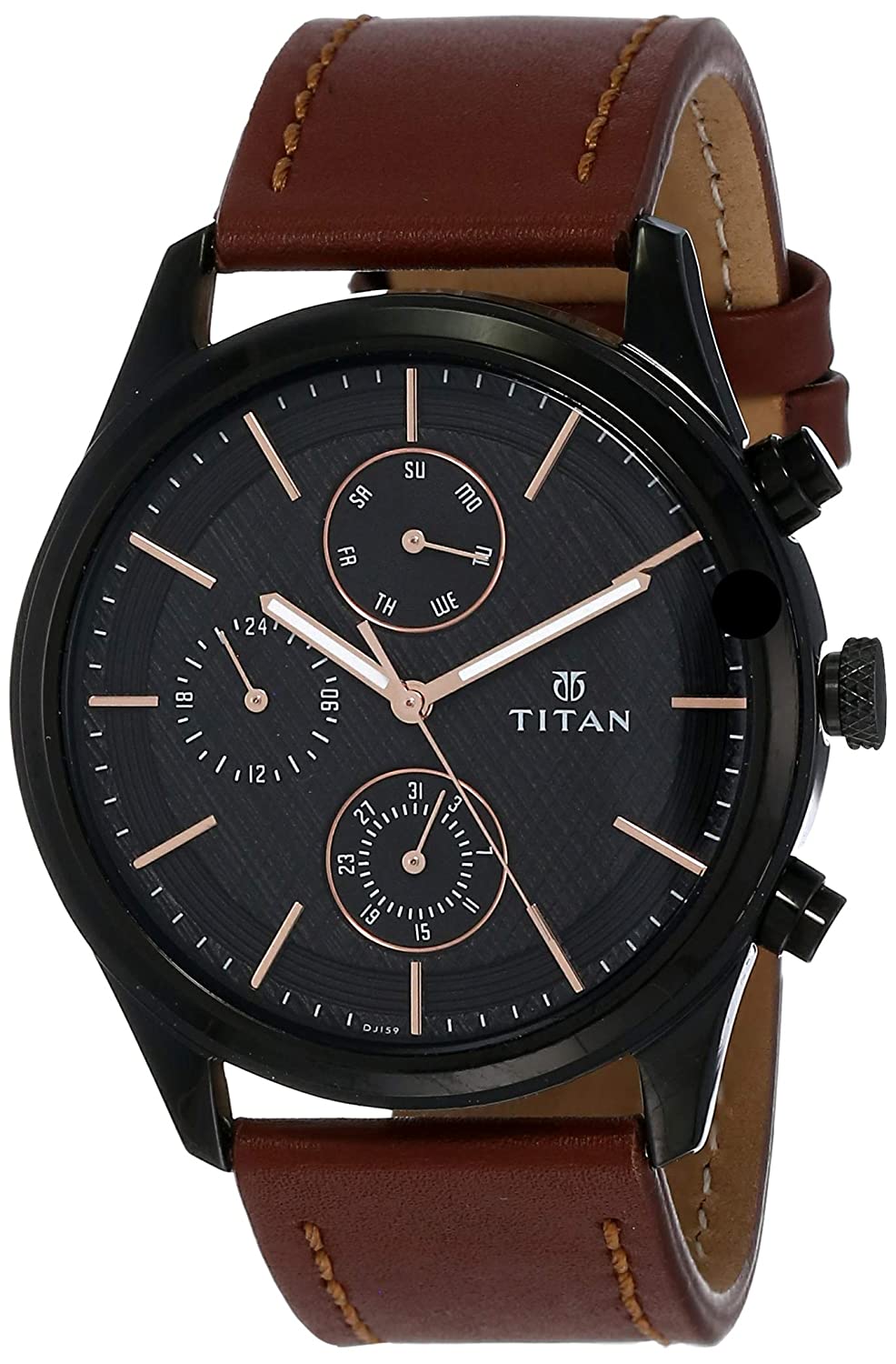 Titan Neo Iv Analog Men's Watch 1805NL01 | Leather Band | Water-Resistant | Quartz Movement | Classic Style | Fashionable | Durable | Affordable | Halabh.com