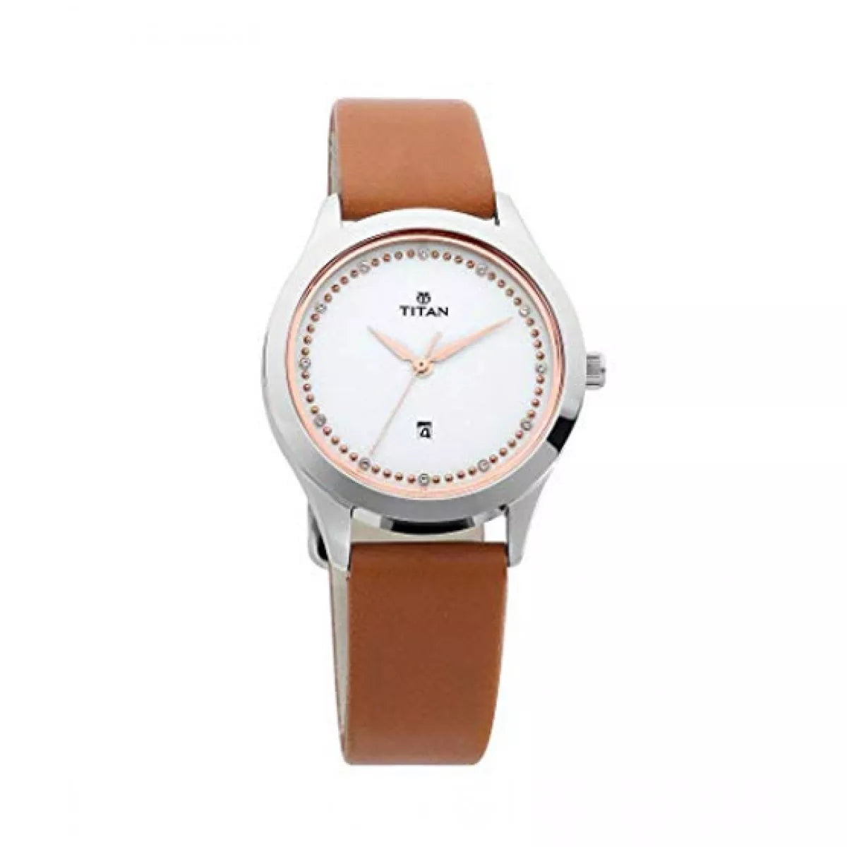 Titan Sparkle Women's Watch Brown 2570SL02 | Leather Band | Water-Resistant | Quartz Movement | Classic Style | Fashionable | Durable | Affordable | Halabh.com