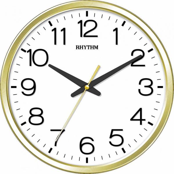 Rhythm Wall Clock Gold CMG494BR18 | stylish watch | accurate timekeeping | wall clock | round clock | Casio watch | wall watch | home décor | timepiece | Halabh.com