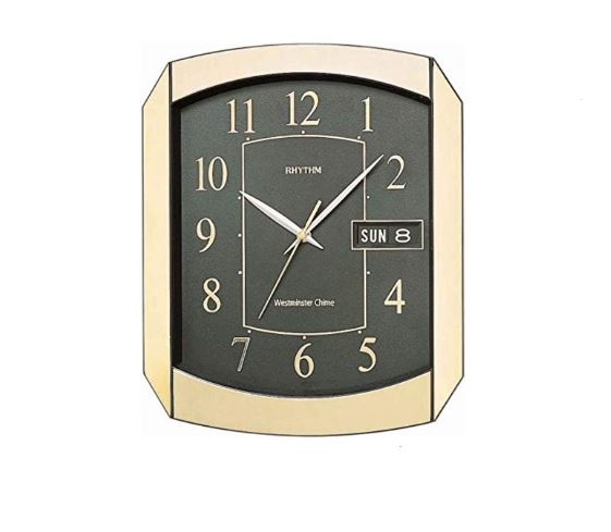 Rhythm Wall Clock Yellow & Grey CFH102NR18 | stylish watch | accurate timekeeping | wall clock | round clock | Casio watch | wall watch | home décor | timepiece | Halabh.com