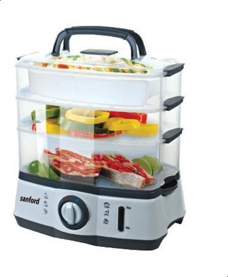 Sanford Food Steamer 900 Wattts 10 Liter White & Grey