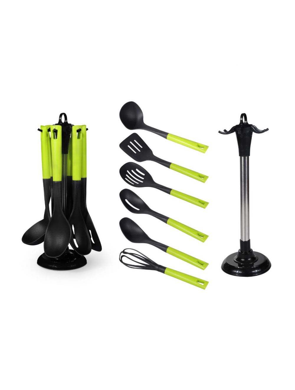 Royalford 7 Pcs Nylon Kitchen Tool Set Green & Black