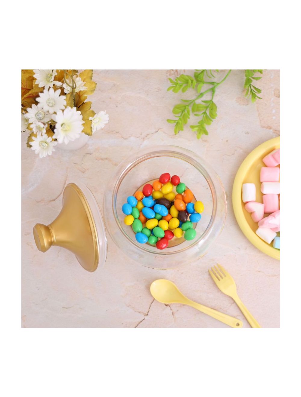 Royalford Acrylic Candy Bowl 16.5x21 Cm  Gold