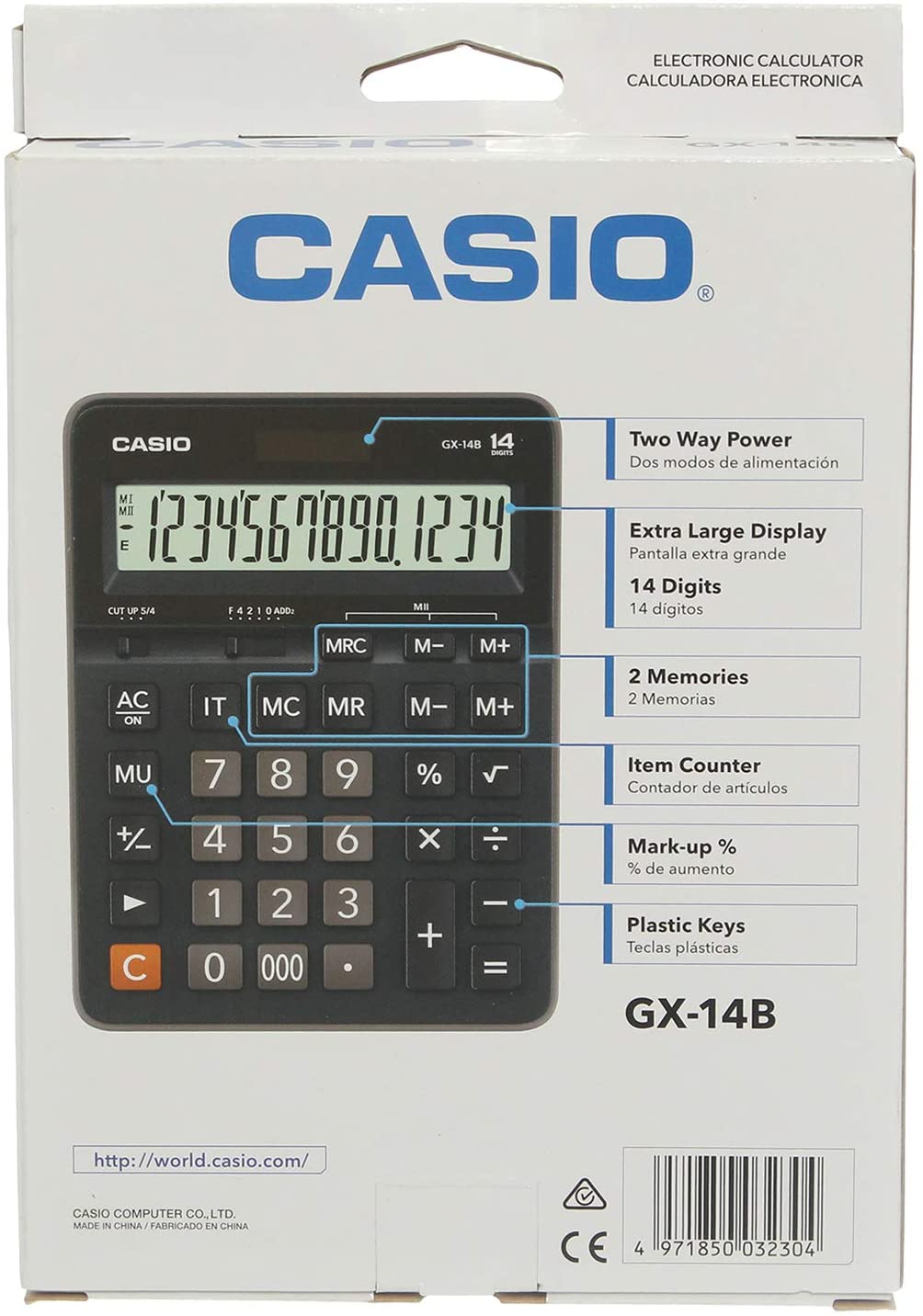 Casio Calculator 14 Digits Black