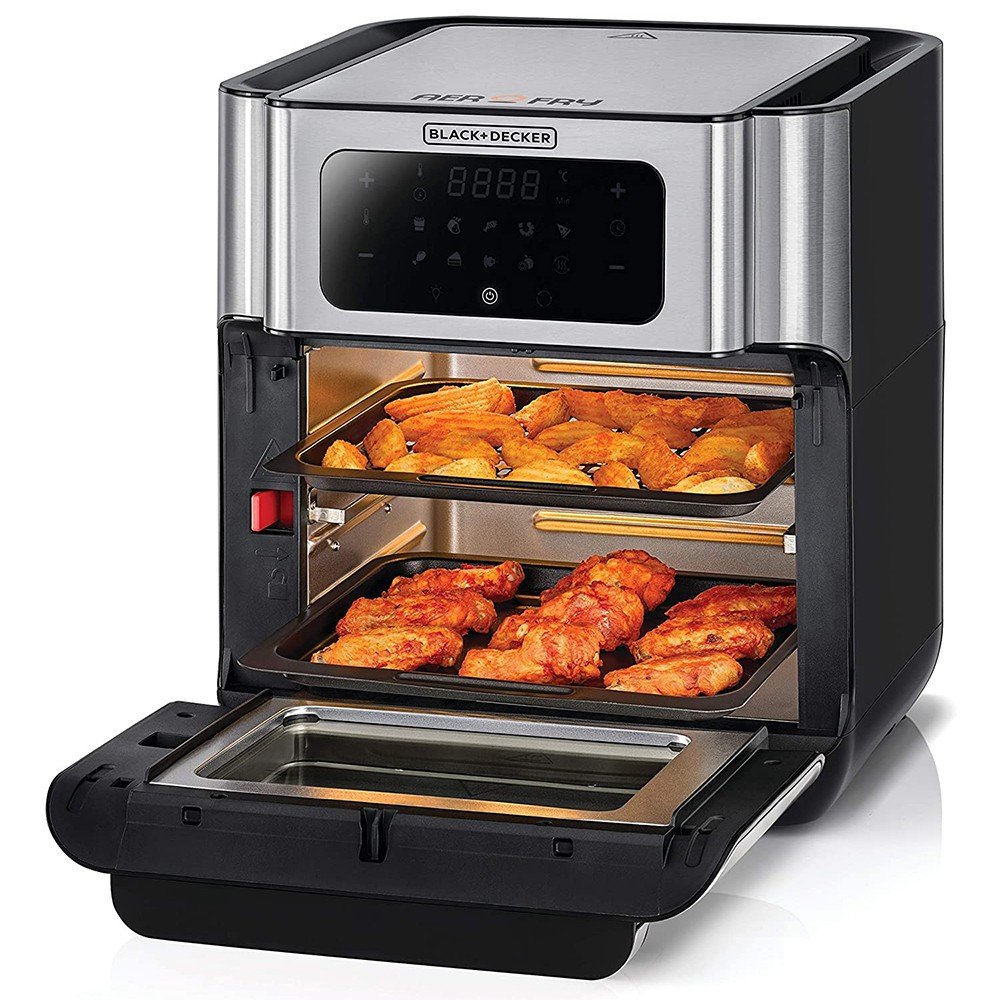 Black & Decker Digital Air Fryer Oven 1500W 12L Silver | Kitchen Appliance | Halabh.com