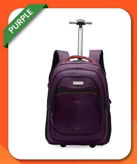 Stargold Unisex Water-Resistant Trolley Backpack, 18 Wheels, Dark Blue