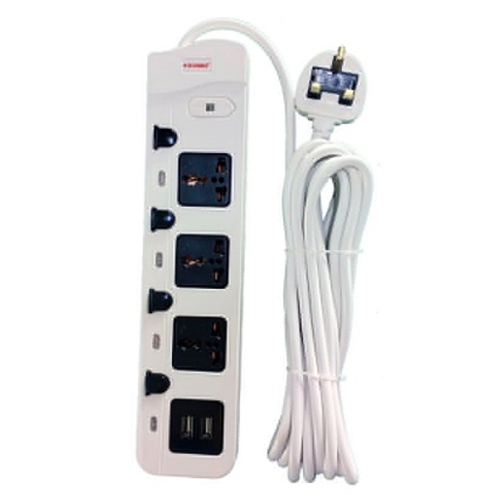 Star Gold 3 Way Socket With Usb 5M | Outlet | USB | Extension Cord | Electronics | Home Improvement | Technology | Convenience | Protection | Versatility | Halabh.com