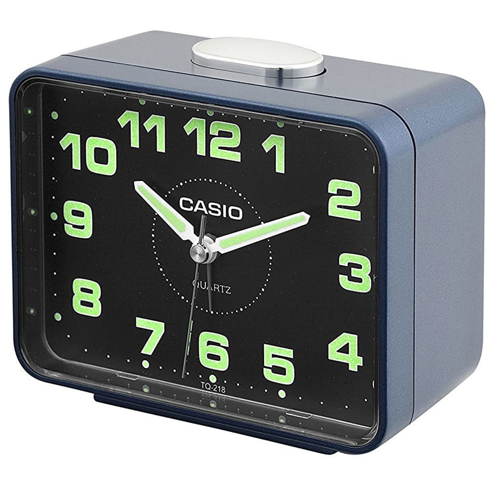Casio Desk Alarm Clock TQ-218-2DF | Reliable Timekeeping | Travel | Wake Up Routine | Snooze Function | Battery Operated | Portable | White Face | Halabh.com