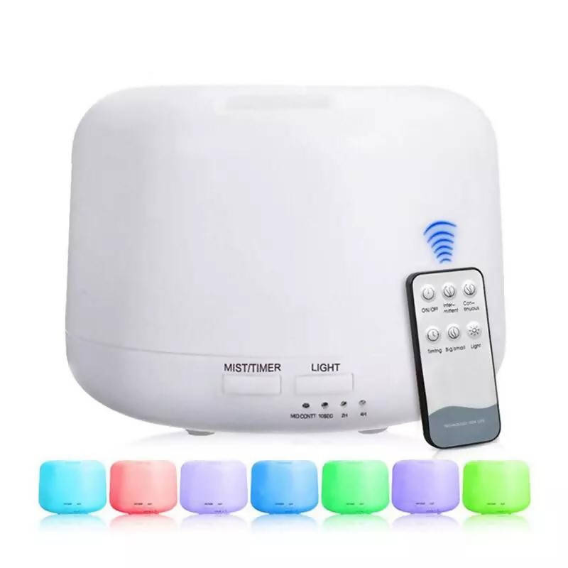 Essential Oil Aroma Diffuser Ultrasonic Air 500ML With 7 Color Lights Electric Aromatherapy Essential Oil With Remote Control
