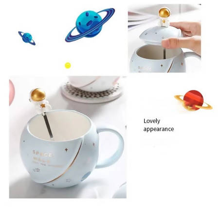 Astronaut Planet Mugs Cartoon Ceramic Round Creative Gift Set | Kitchen Appliance | Halabh.com