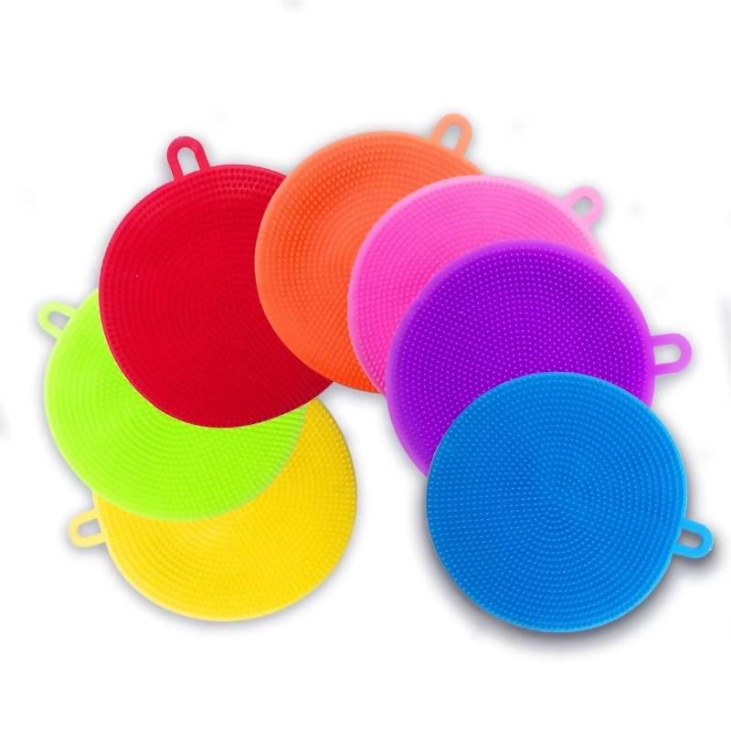 10Pcs Cleaning Brushes Soft Silicone Dish Bowl Pot Pan Cleaning Sponges Scouring Pads Cooking Cleaning Tool Kitchen Accessories