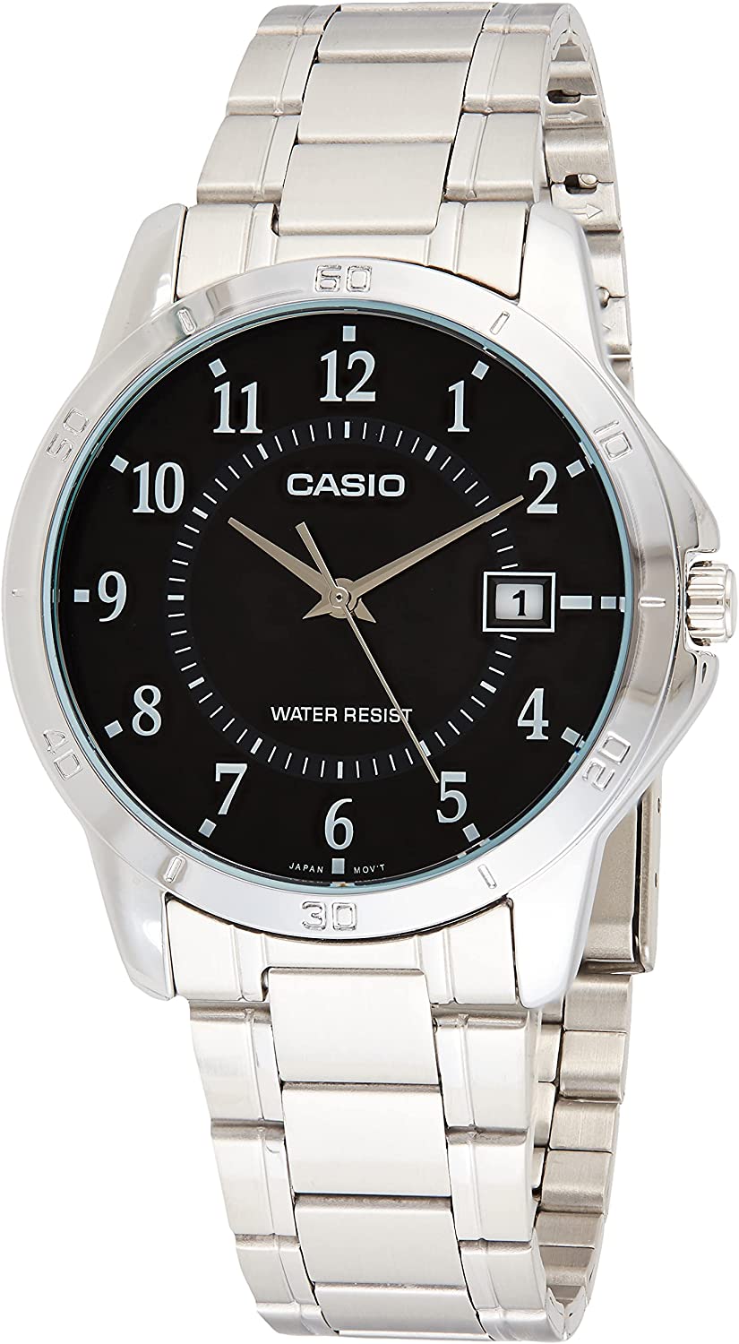 Casio General Mens Watch - MTP-V004D-1BUDF | Stainless Steel | Mesh Strap | Water-Resistant | Minimal | Quartz Movement | Lifestyle | Business | Scratch-resistant | Fashionable | Halabh.com