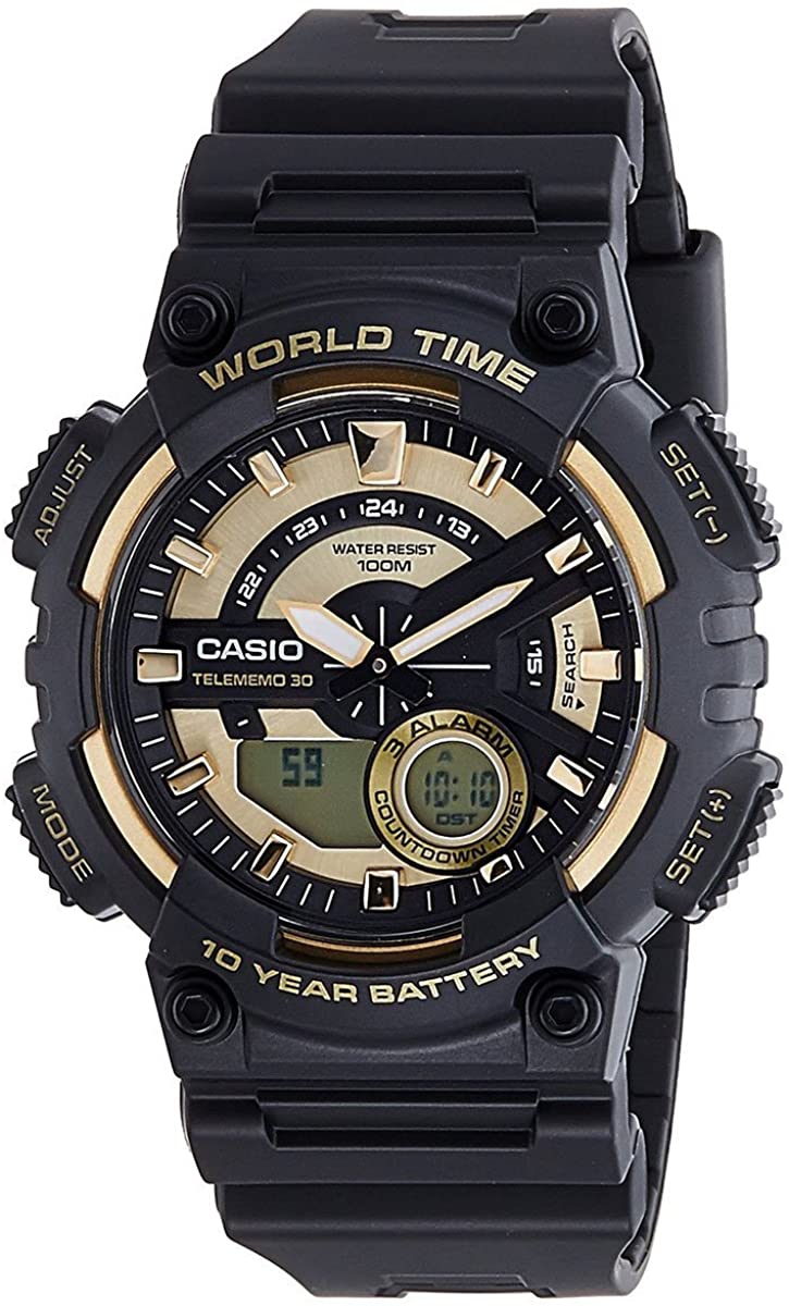 Casio Men's Black Watch AEQ-110BW-9AVDF | Resin | Water-Resistant | Minimal | Quartz Movement | Lifestyle| Business | Scratch-resistant | Fashionable | Halabh.com