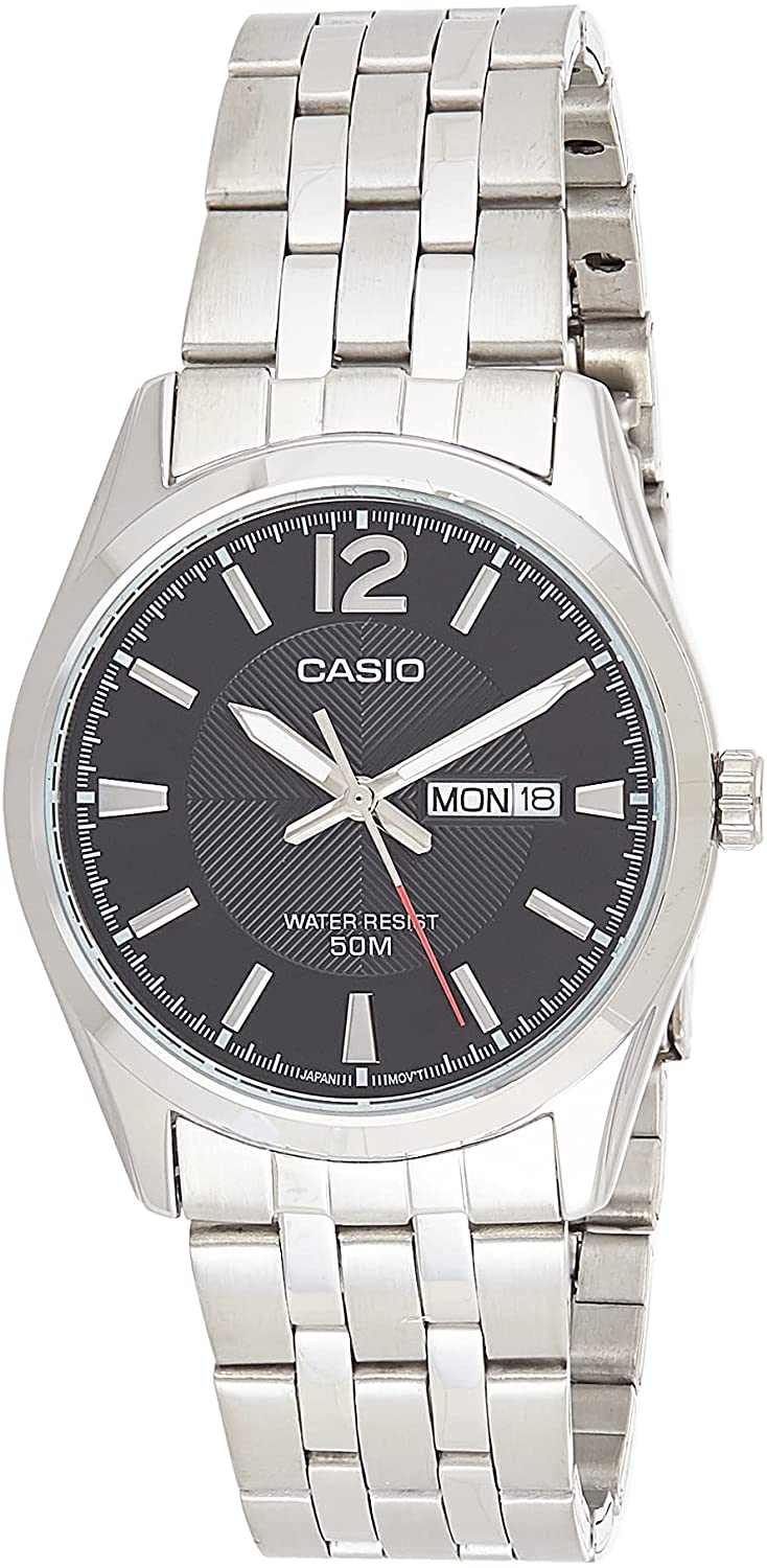 Casio Classic Silver Watch MTP-1335D-1AVDF | Stainless Steel | Mesh Strap | Water-Resistant | Minimal | Quartz Movement | Lifestyle | Business | Scratch-resistant | Fashionable | Halabh.com