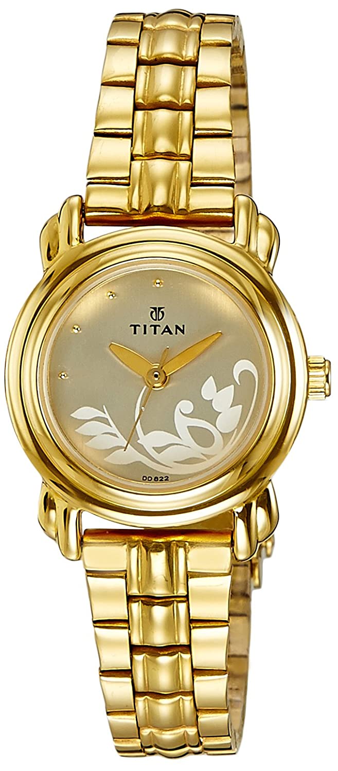 Titan Women Gold Watch 2534YM01 | Stainless Steel | Mesh Strap | Water-Resistant | Minimal | Quartz Movement | Lifestyle | Business | Scratch-resistant | Fashionable | Halabh.com