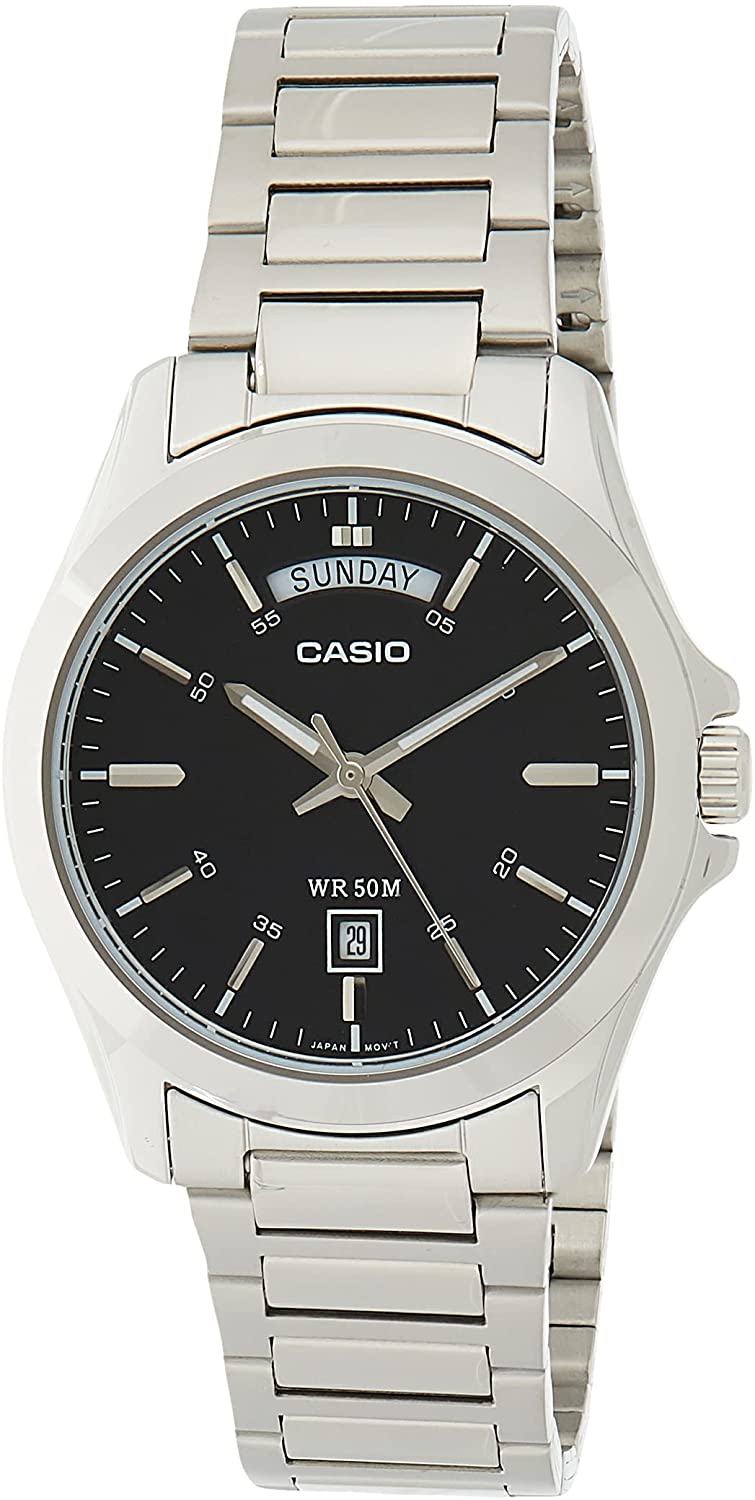 Casio Men's Analog Watch MTP-1370D-1A1VD | Stainless Steel | Mesh Strap | Water-Resistant | Minimal | Quartz Movement | Lifestyle | Business | Scratch-resistant | Fashionable | Halabh.com
