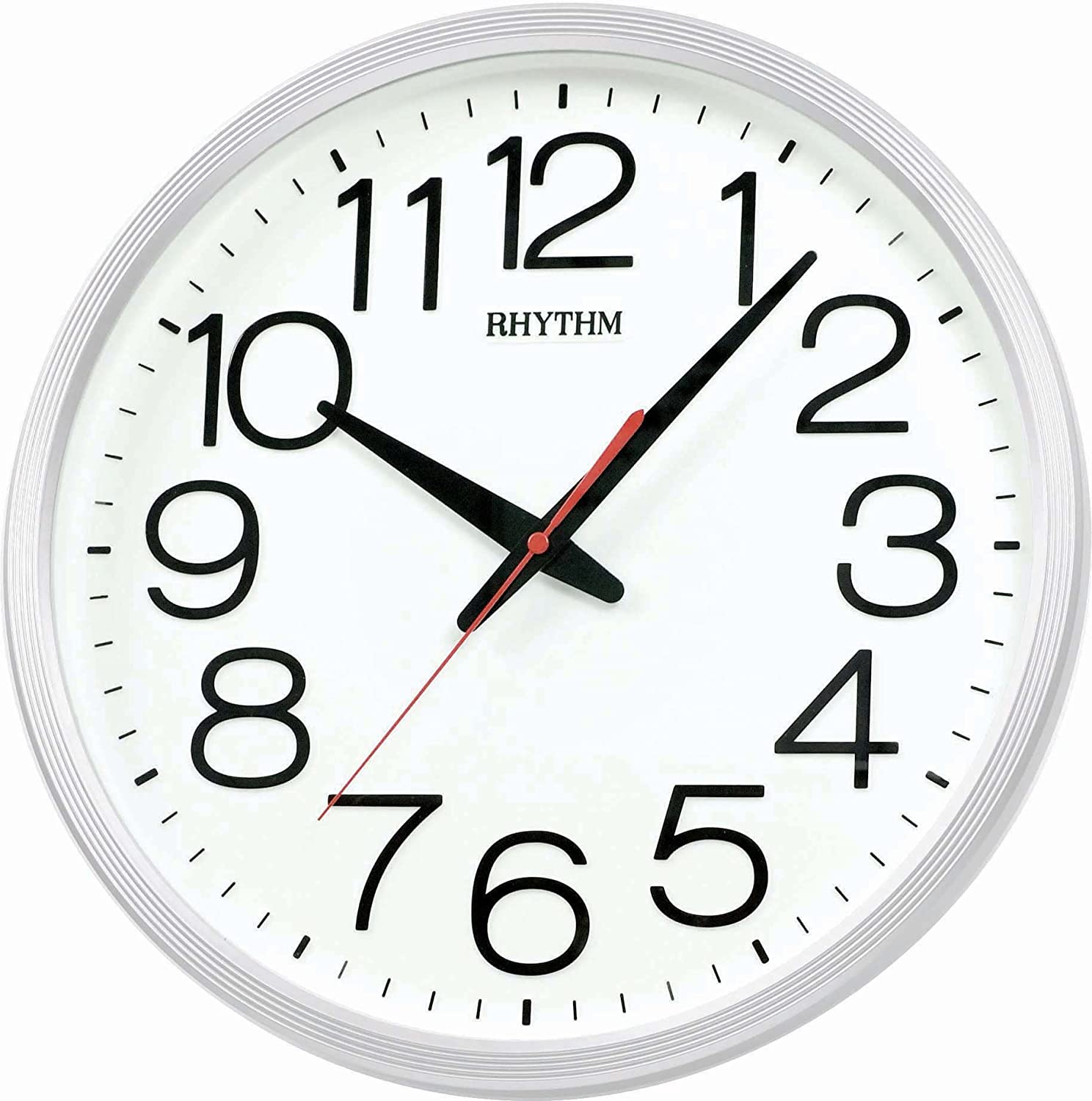 Rhythm Plastic Analog Watch White CMG495NR03 | stylish watch | accurate timekeeping | wall clock | round clock | Casio watch | wall watch | home décor | timepiece | Halabh.com