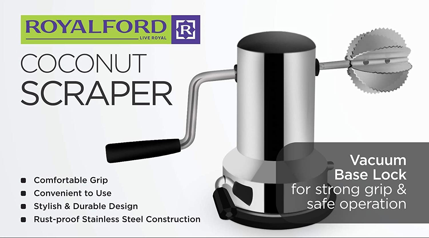 Royalford Coconut Scrraper Silver - RF9709