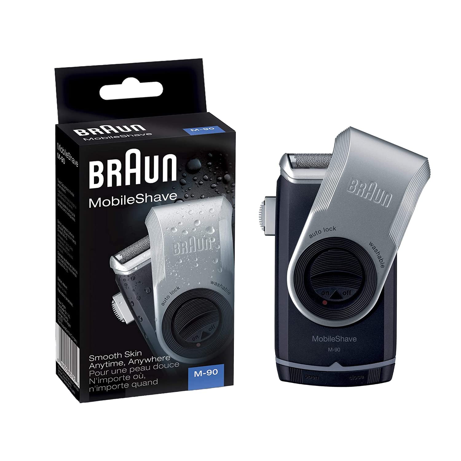 Braun Mobile Shave M-90 Shaver With Twist Cap Dark Blue & Silver